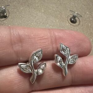 Napier Silver Leaf Earrings